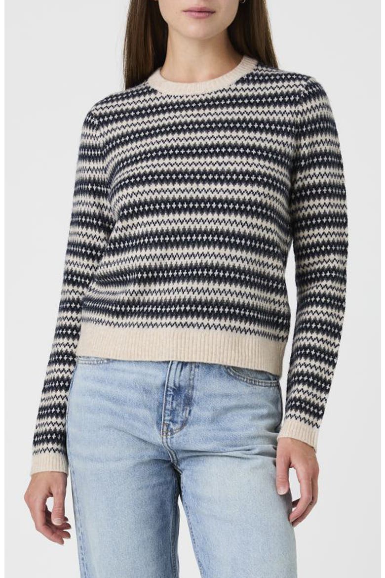 Jacquard Crewneck Sweater, Main, color, NAVY/ GREY MULTI