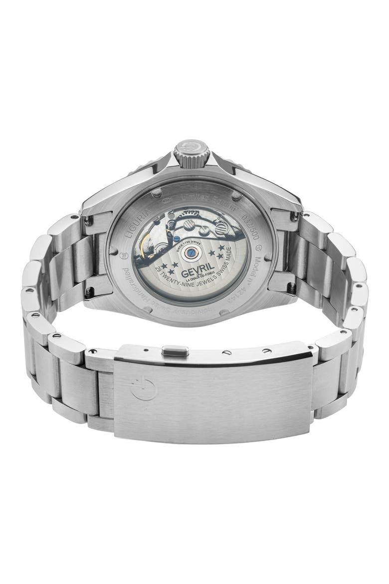 Liguria Swiss Automatic Bracelet Watch, 42mm, Alternate, color, SILVER