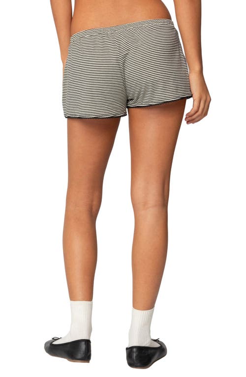 Edikted Suzy Striped Shorts In Black-and-white