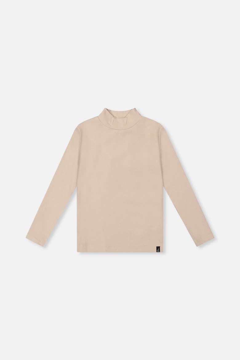 Brushed Rib Mock Neck Long Sleeve Top, Main, color, Beige