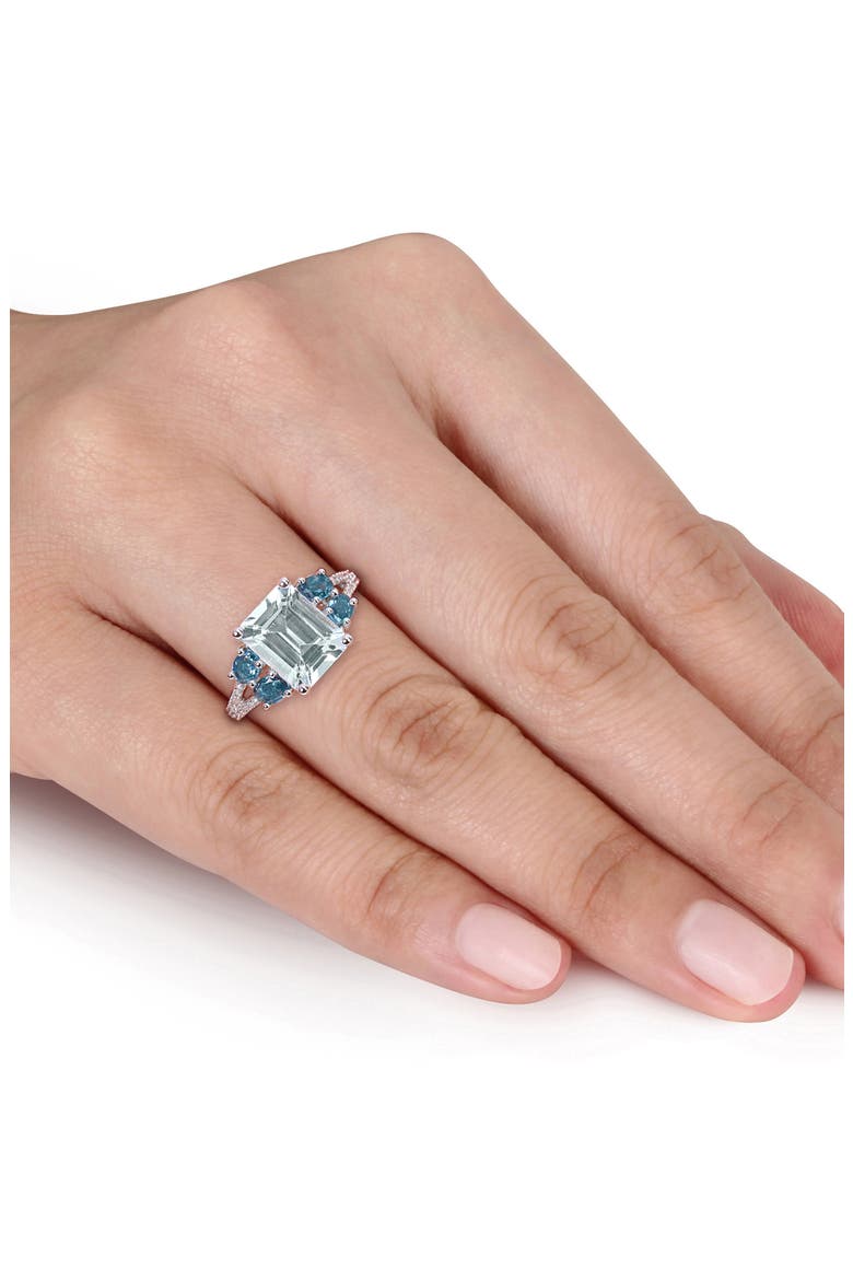 Aquamarine, London Blue Topaz & Diamond Ring, Alternate, color, BLUE