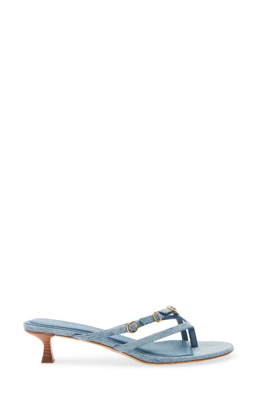 Rag & Bone Sammie Denim Buckle Kitten-heel Sandals In Blue