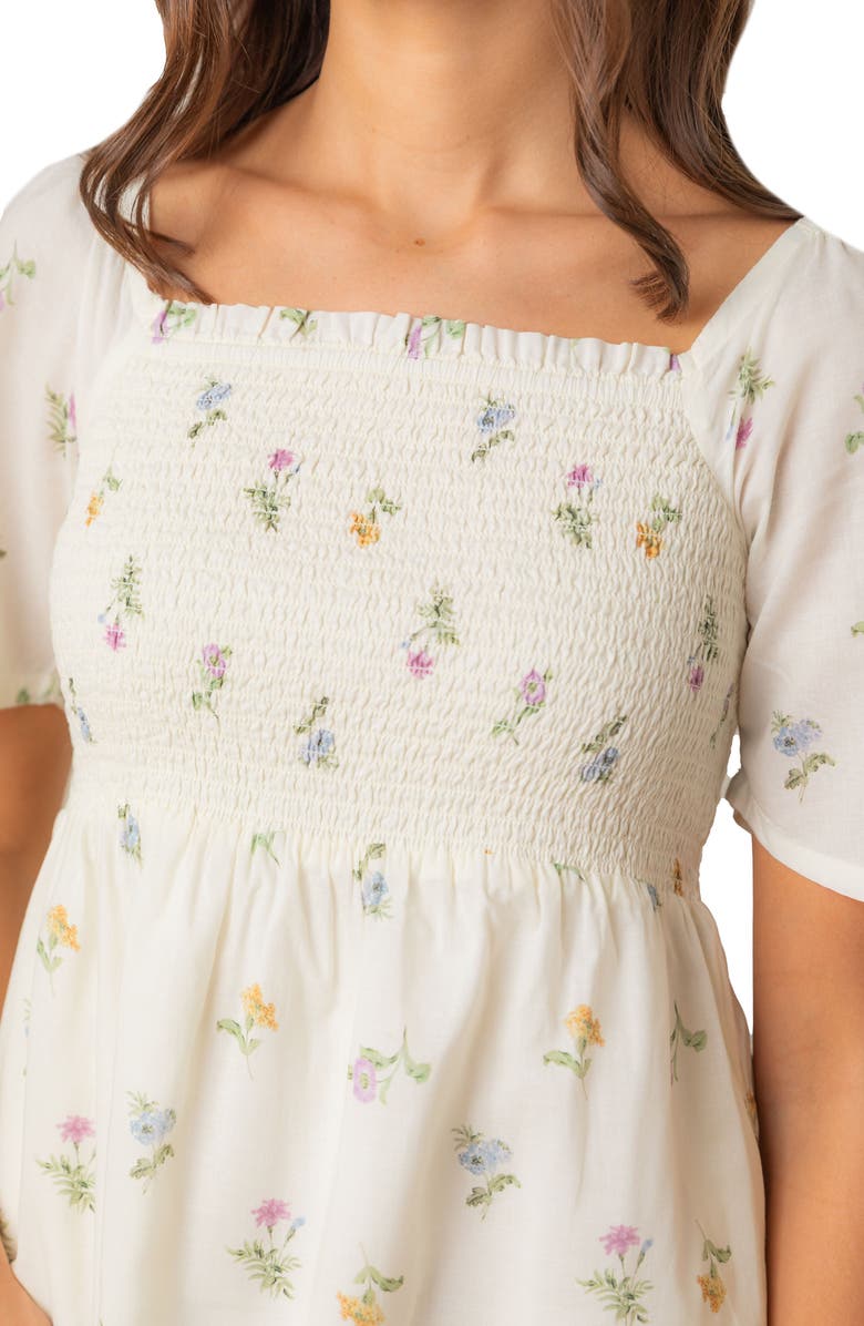 Hope & Henry Women's Organic Bell Sleeve Smocked Dress, Alternate, color, Harvest Floral