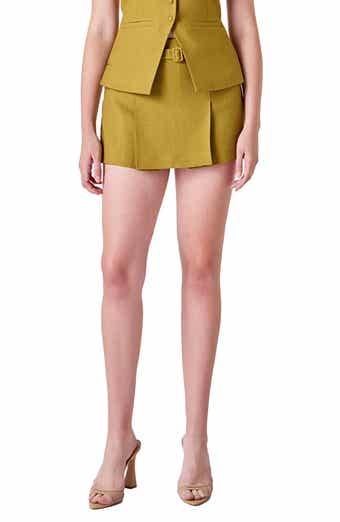 Belted Pleated Miniskort