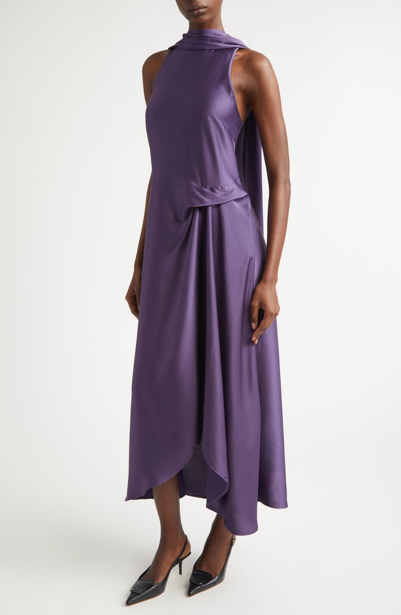 Reiss Michelle Satin Cocktail Dress, Alternate, color, Purple