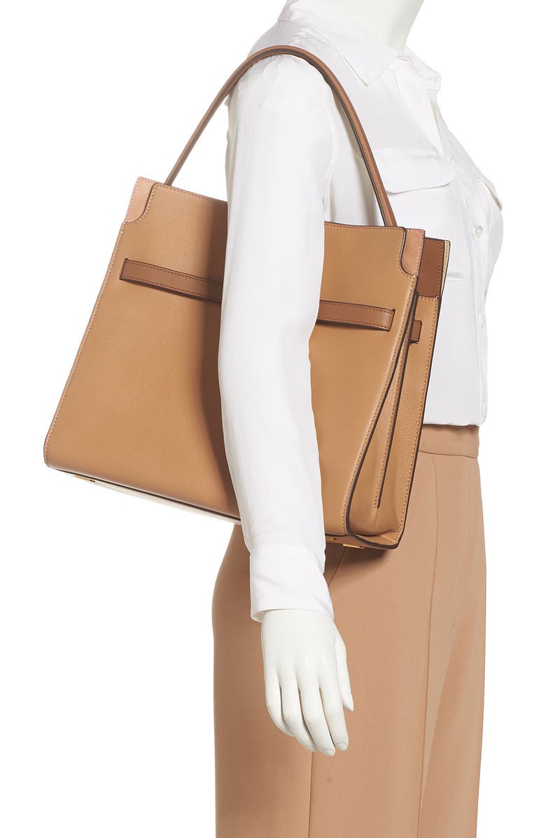 Tory Burch Lee Radziwill Leather Double Bag, Alternate, color,