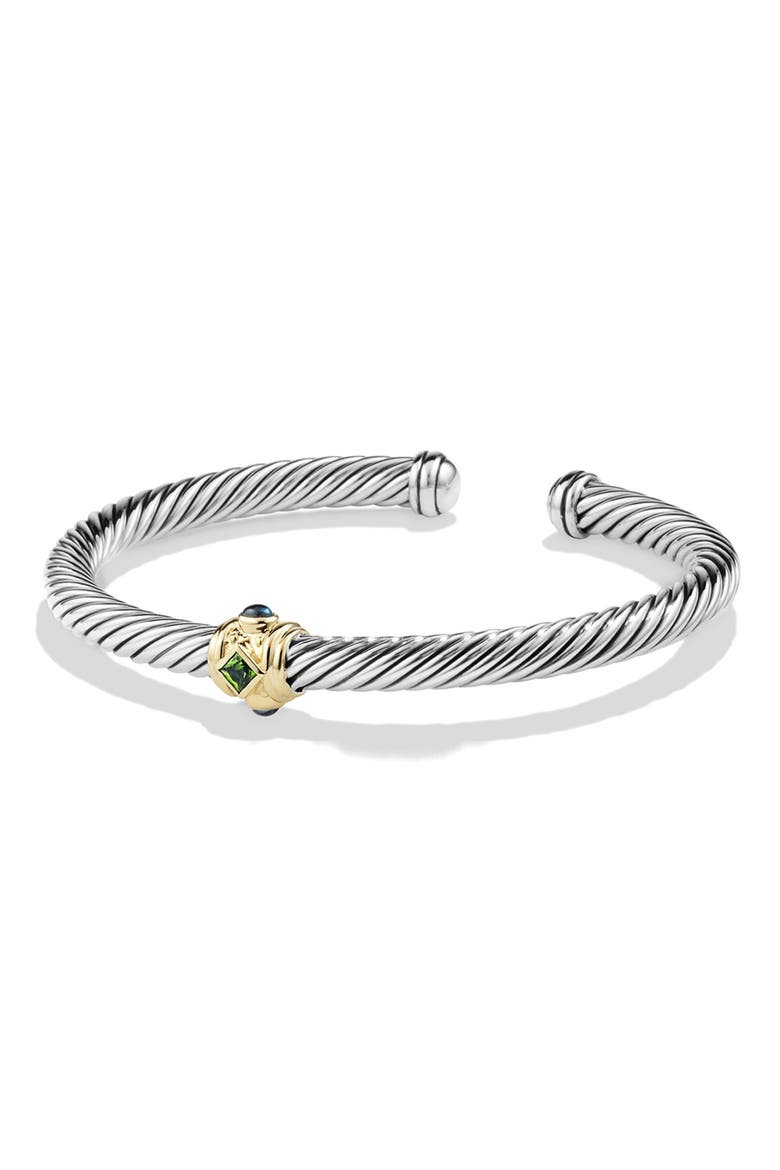 Renaissance Bracelet with Semiprecious Stones & 14K Gold, 5mm, Main, color, GREEN/ CHROME DIOPSIDE