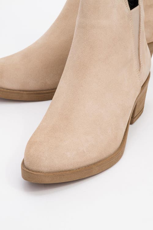 Forever & Always Shoes Dovena Leather Block Heel Ankle Boot In Brown