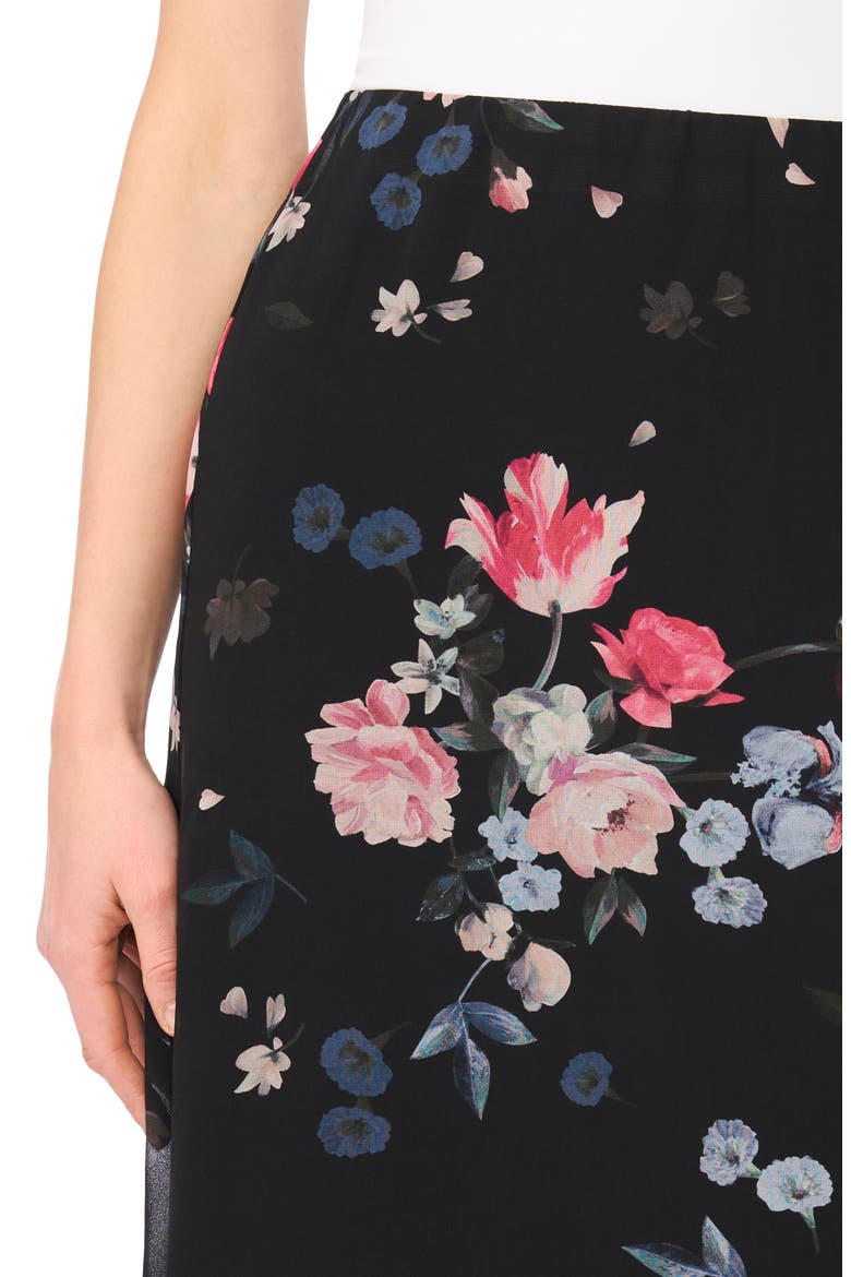 Floral Maxi Skirt, Alternate, color, RICH BLACK