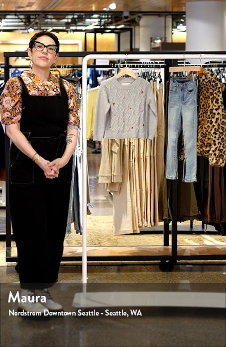 Kids' Embroidered Cable Sweater, sales video thumbnail