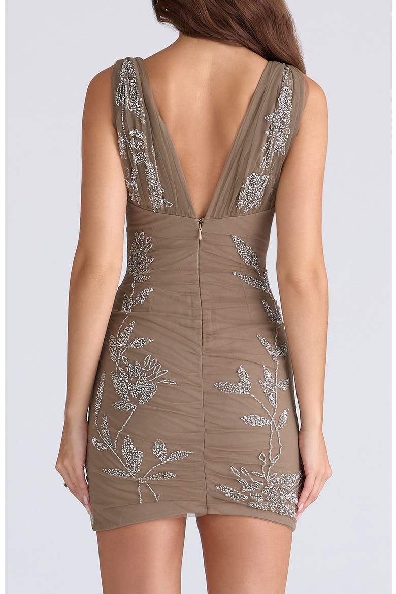 Iolana Embellished Tulle Minidress, Alternate, color, SILVER
