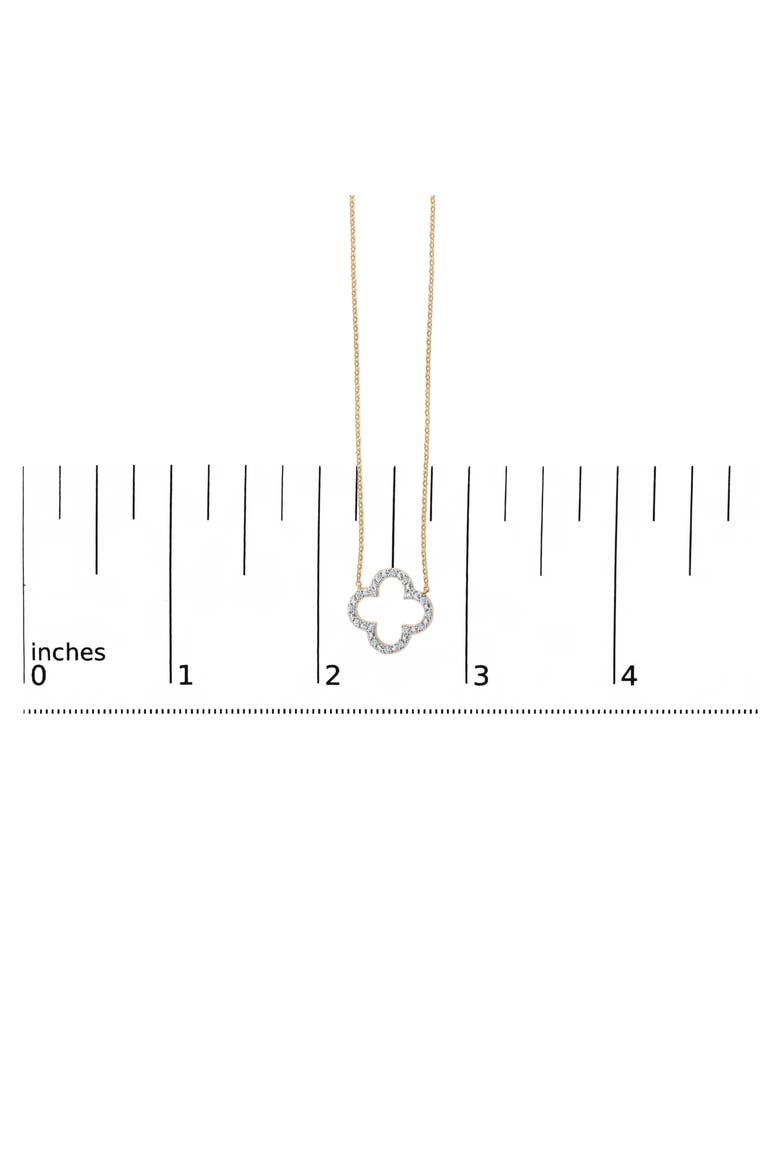 Gold Vermeil 1/10 Cttw Diamond Clover Pendant Necklace, Alternate, color, Silver