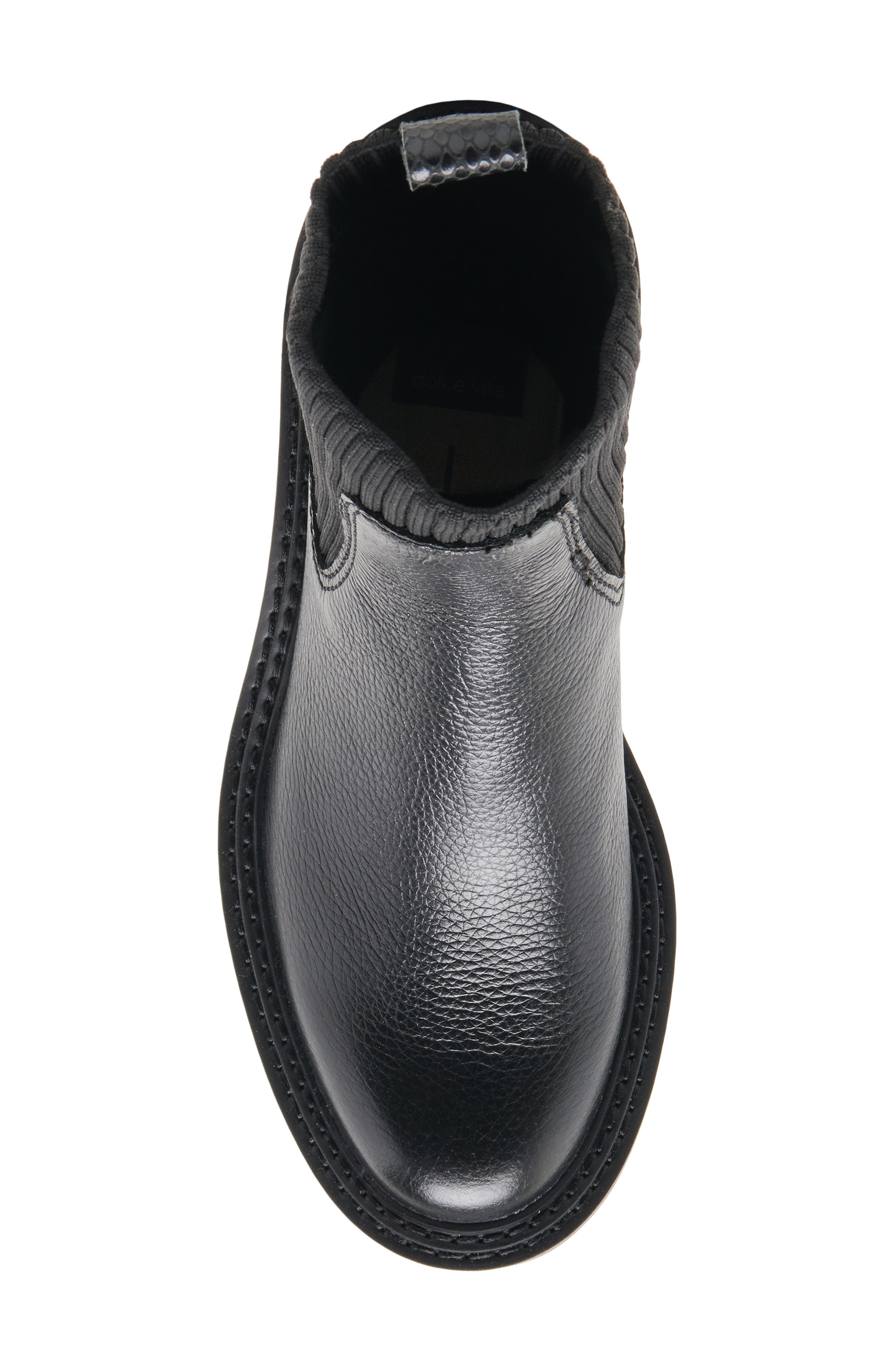 Dolce Vita Hilora Water Resistant Chelsea Boot, Alternate, color, Black Leather H2o