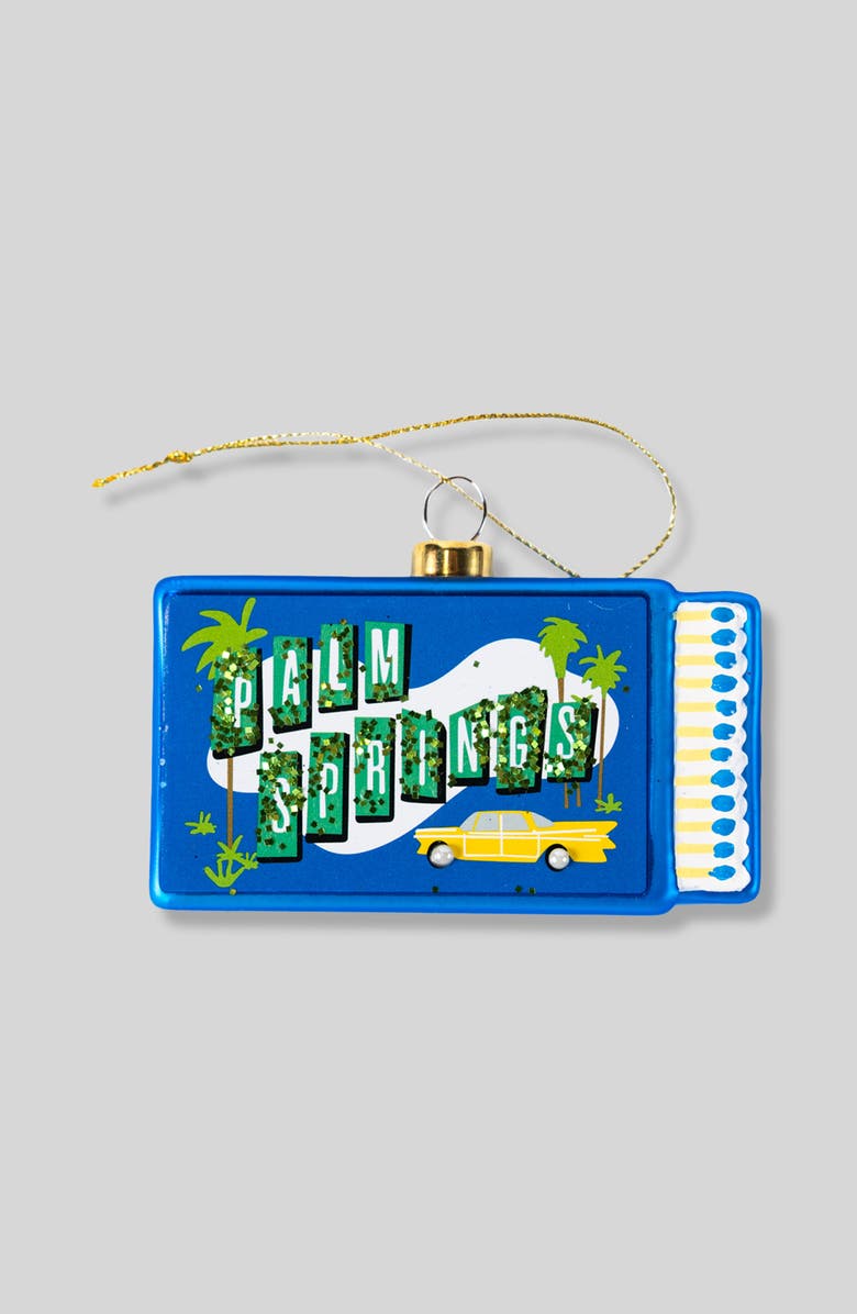 Furbish Matchbook Ornament - Palm Springs, Main, color, Blue