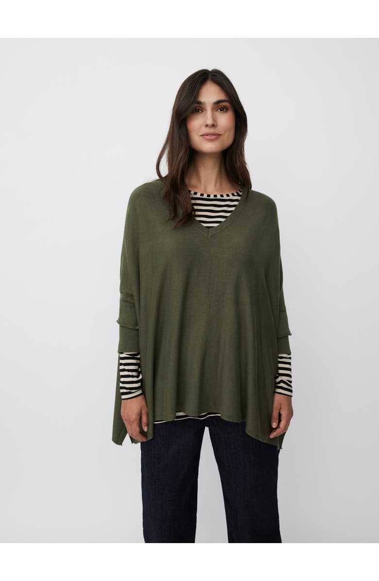 Masai Copenhagen MaFosna Long Sleeve V-Neck Poncho, Main, color, Ivy Green
