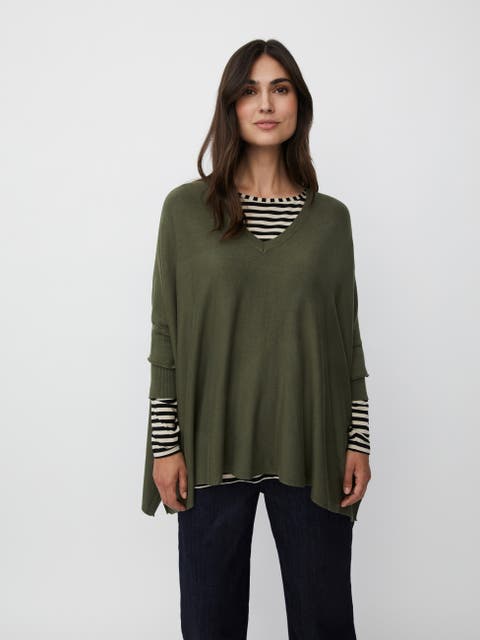 MaFosna Long Sleeve V-Neck Poncho