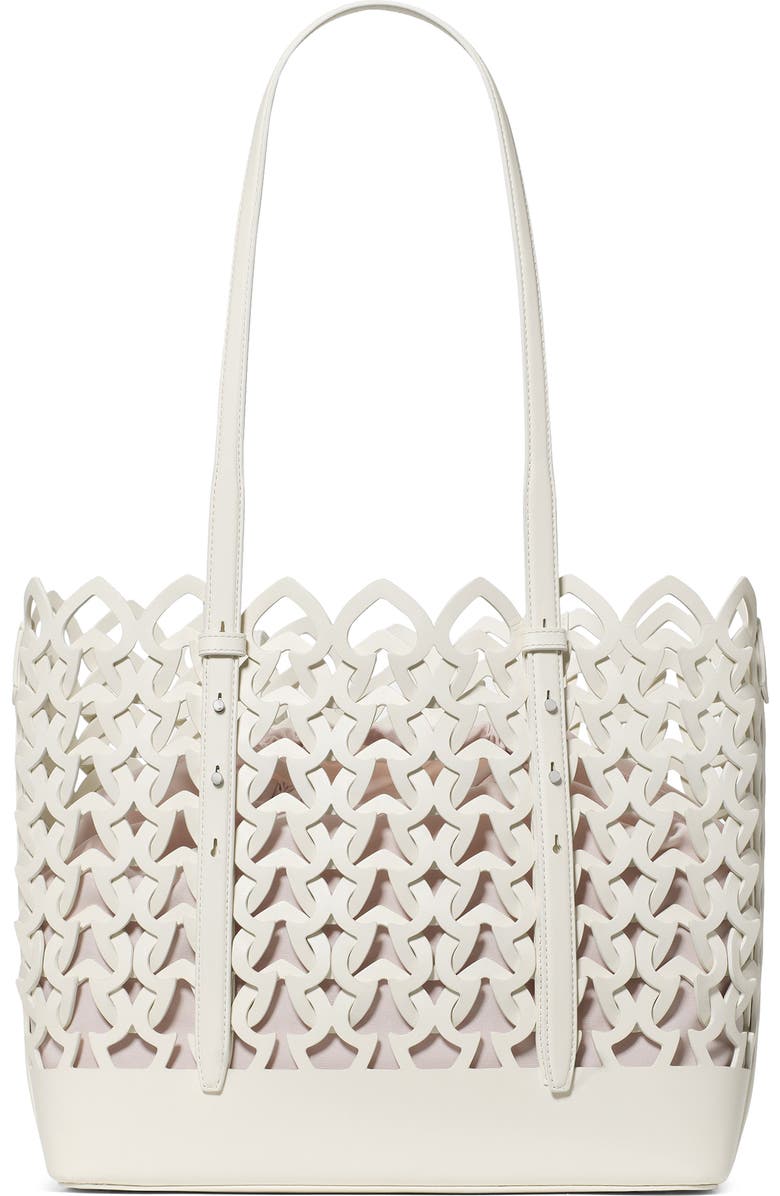 Kate Spade New York do it all woven large leather tote, Alternate, color, Cream.