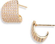 Cara Cubic Zirconia J-Hoop Earrings