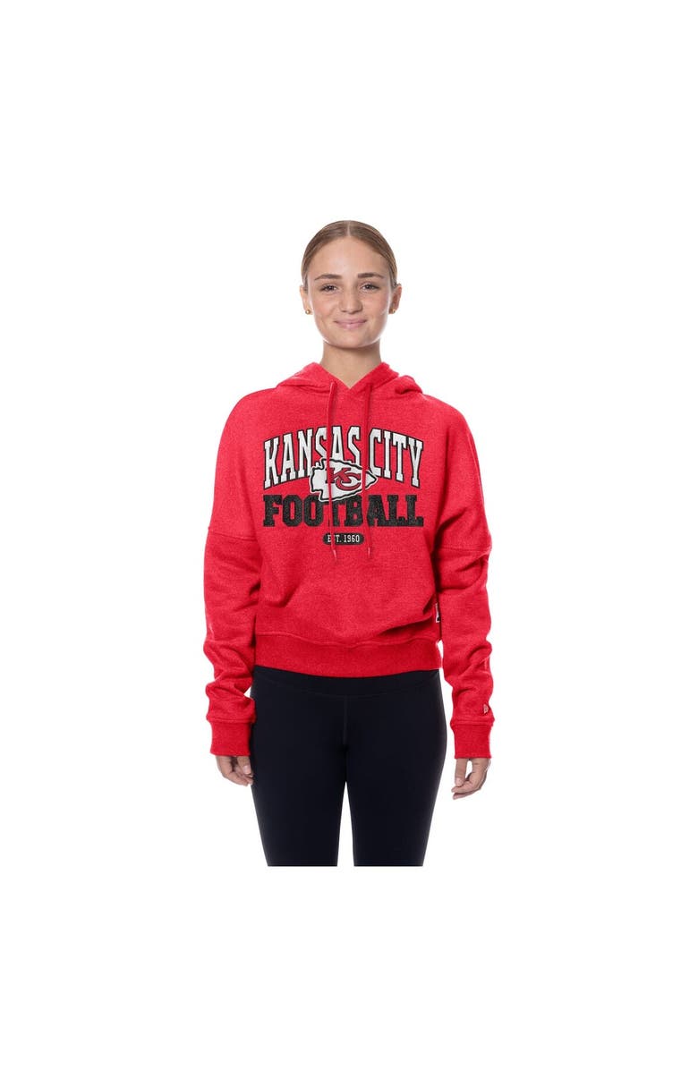 New Era Women's New Era Red Kansas City Chiefs Throwback Boxy Hoodie Sweatshirt, Alternate, color, Red