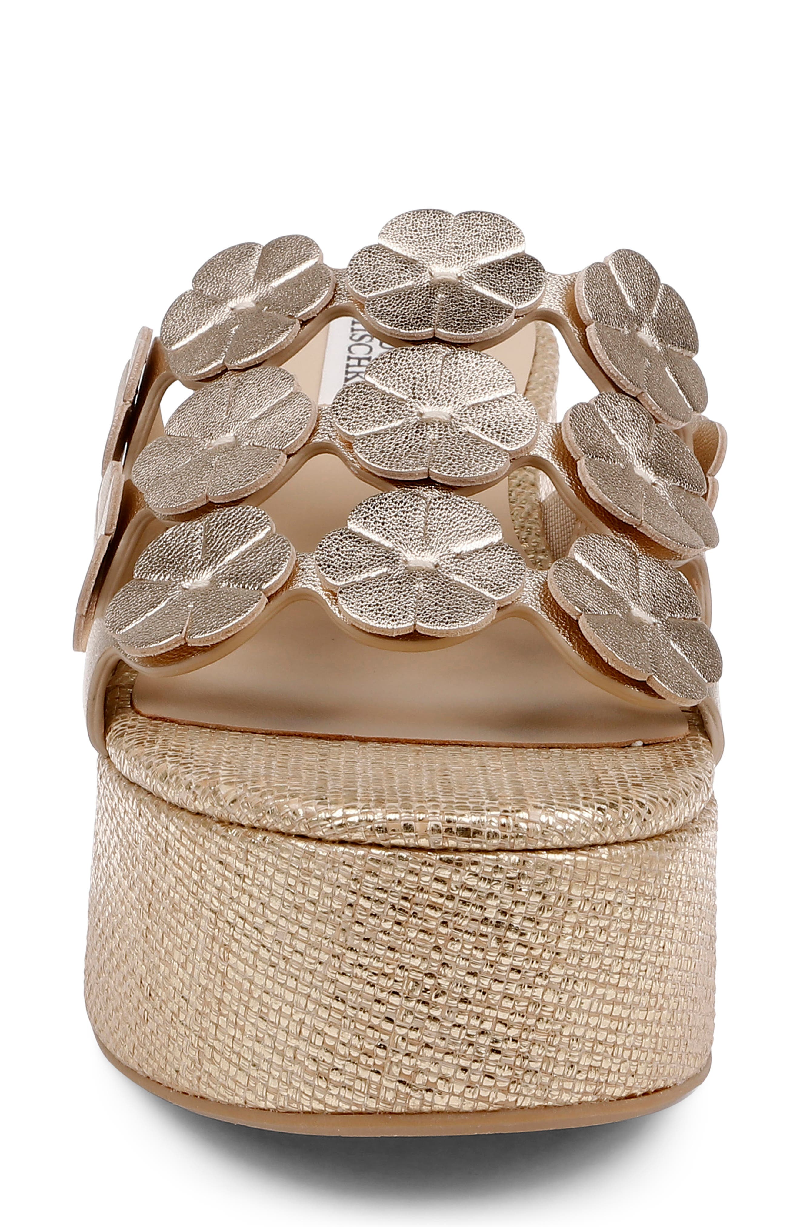 Wendall Platform Wedge Slide Sandal, Alternate, color, GOLD METALLIC