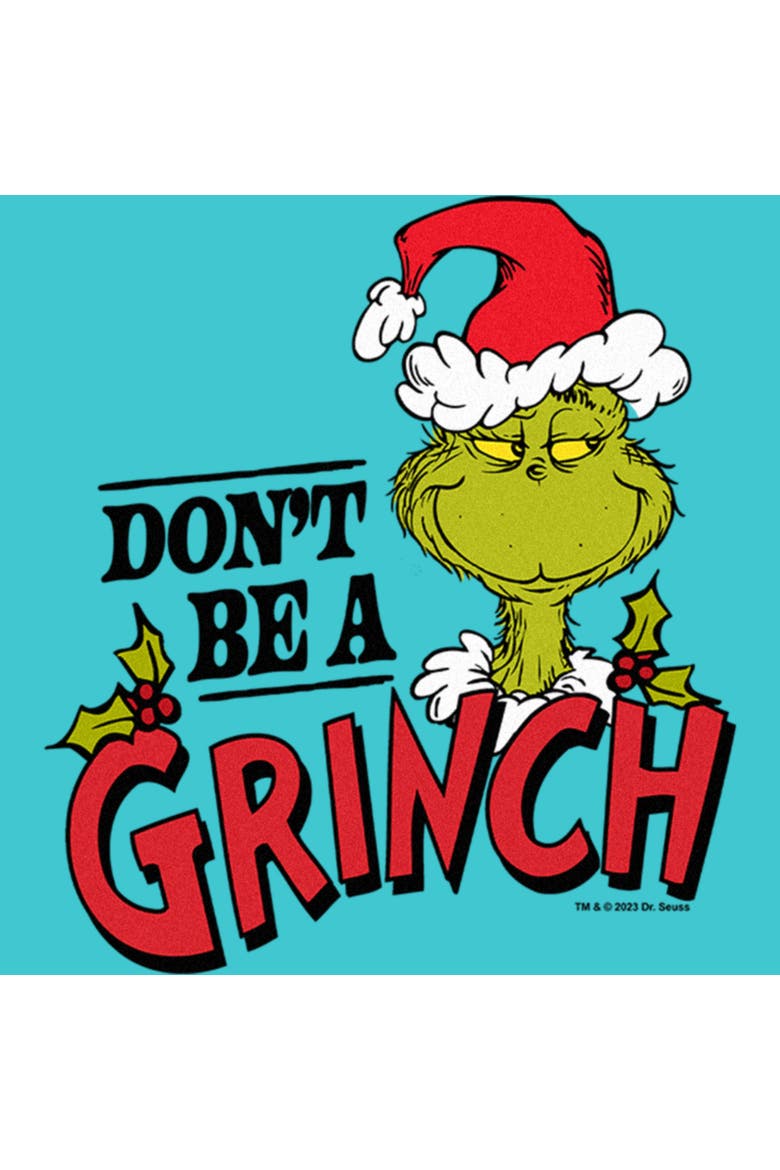 Girls' Dr. Seuss Christmas Don't Be a Grinch Graphic T-Shirt, Alternate, color, Tahiti Blue