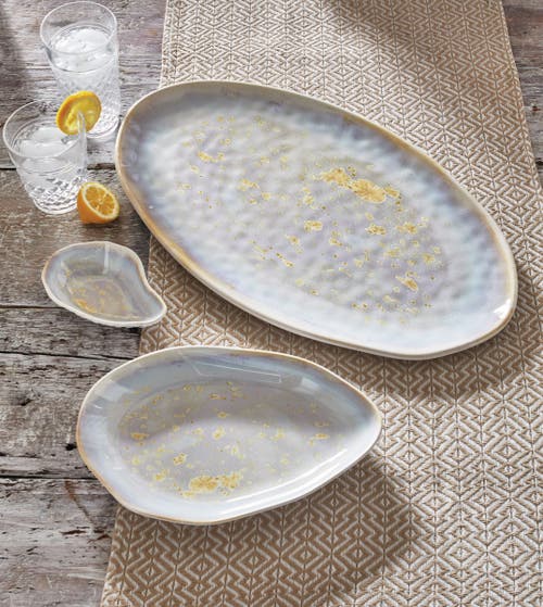 Tag Oyster Melamine Large Serving Bowl In Gray