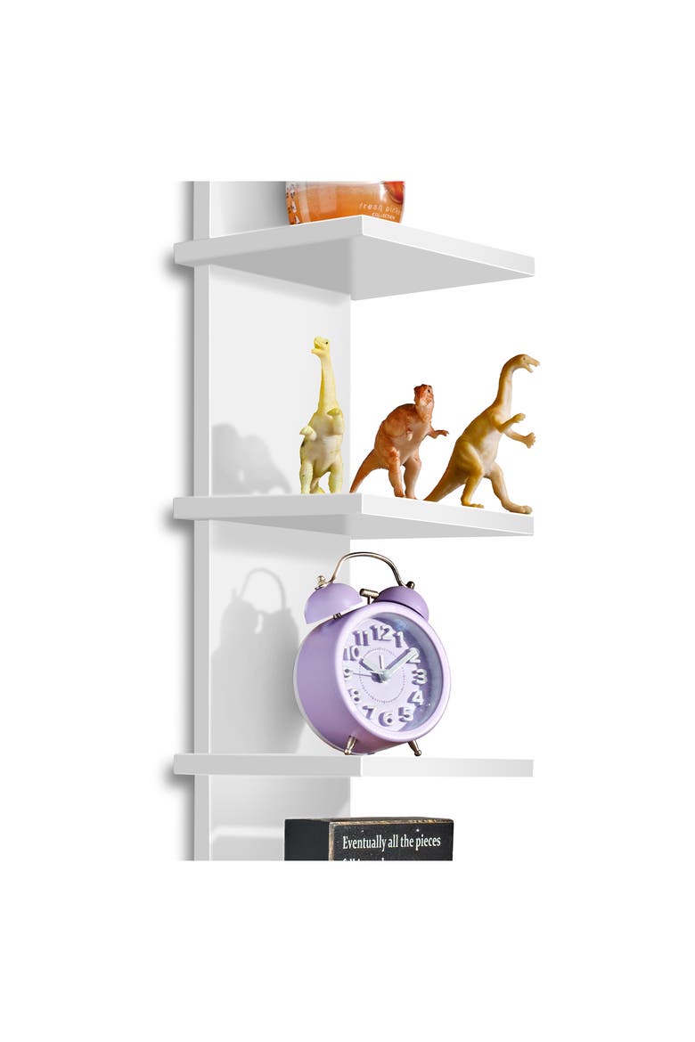 Set of 2 5-Tier Wall Shelves, Alternate, color, WHITE