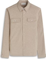 Bugatchi Heathered Kint Snap-Up Shirt Jacket