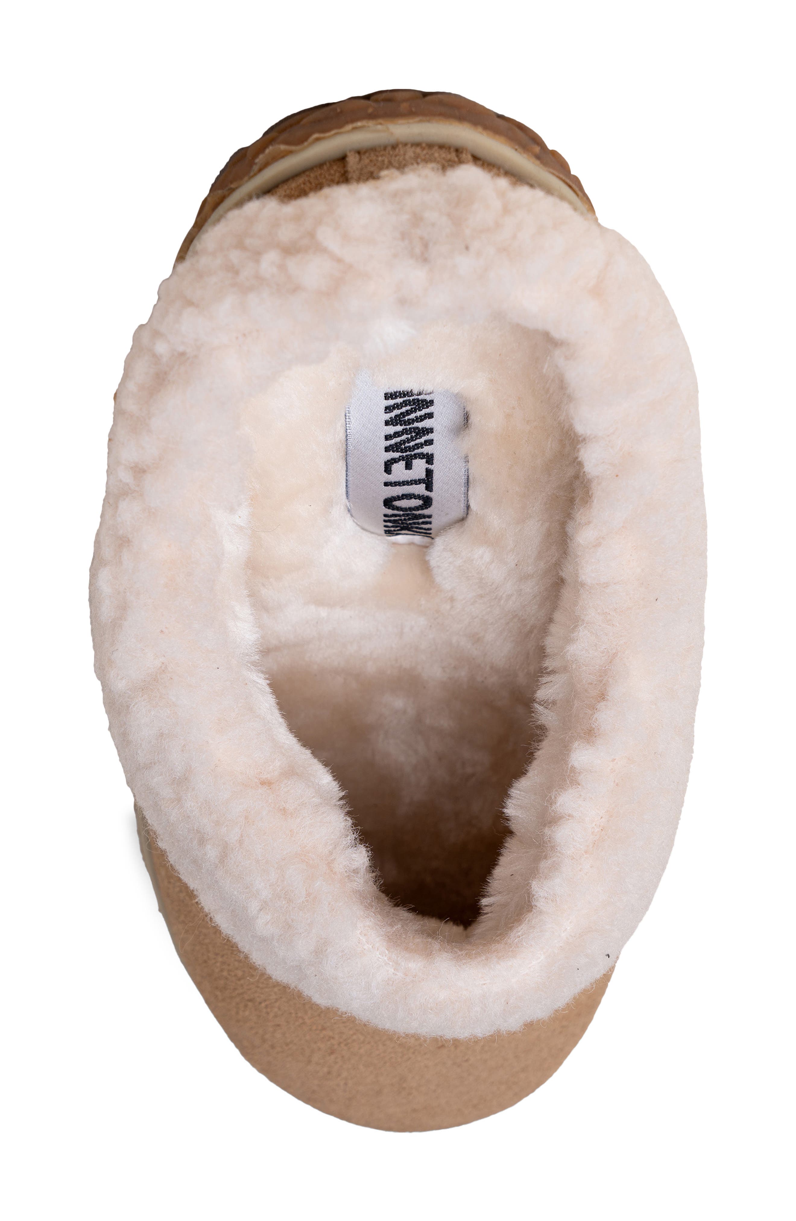 Minnetonka Spruce Faux Fur Slipper, Alternate, color, Cinnamon