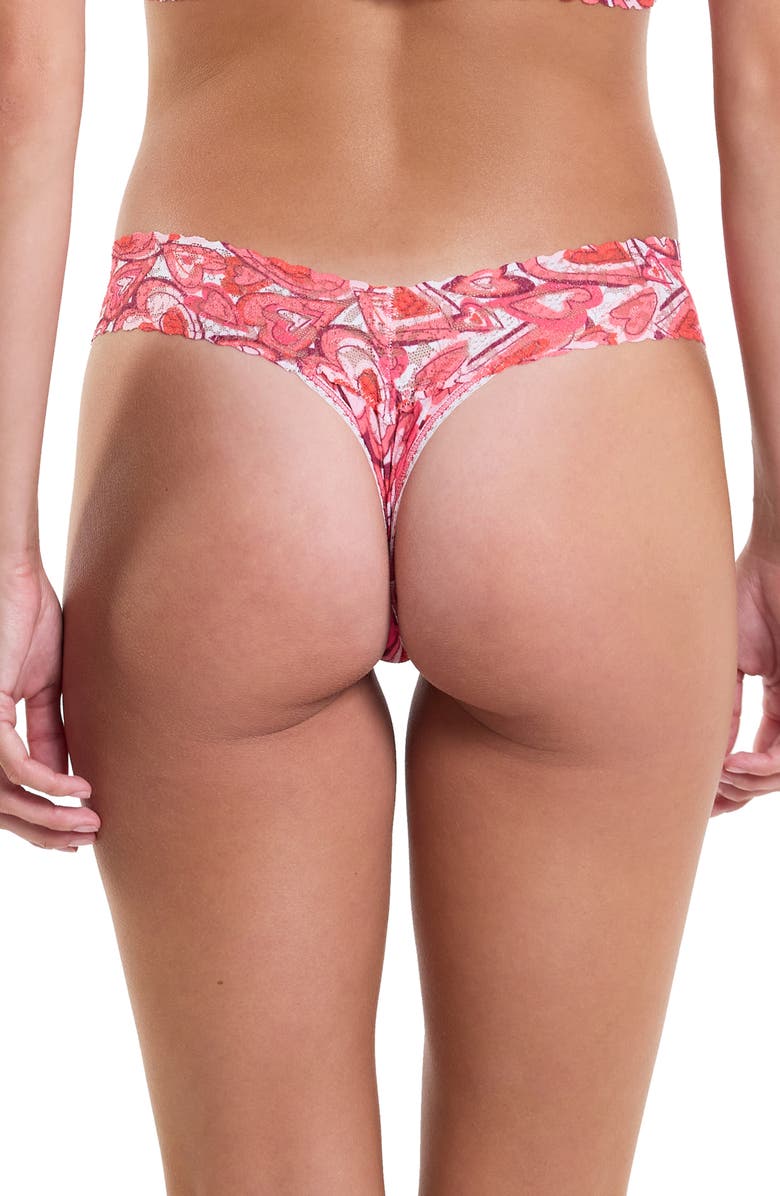 Hanky Panky Print Low Rise Thong, Alternate, color, Lots Of Love