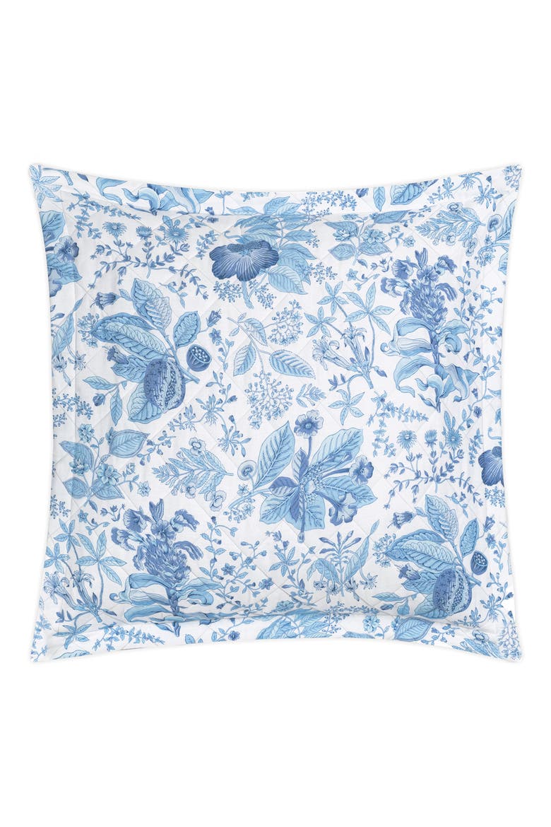 Pomegranate Linen Quilted Euro Sham, Main, color, PORCELAIN BLUE