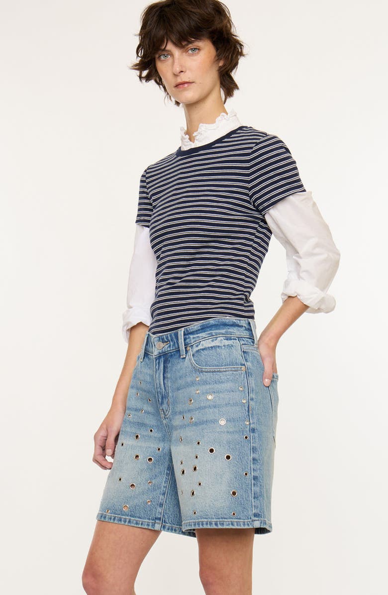 KanCan Jay 90s Low Rise Boy Shorts, Alternate, color, Medium Wash