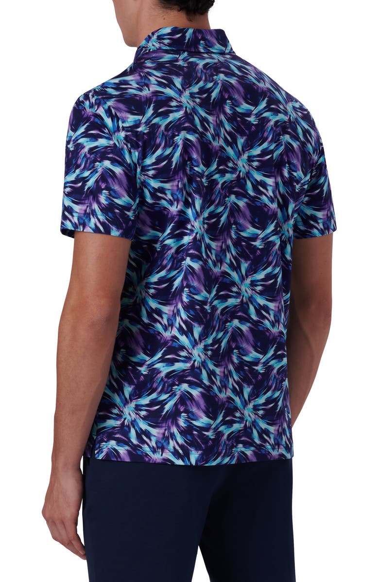 Bugatchi Digital Print Cotton Polo Shirt, Alternate, color, Orchid