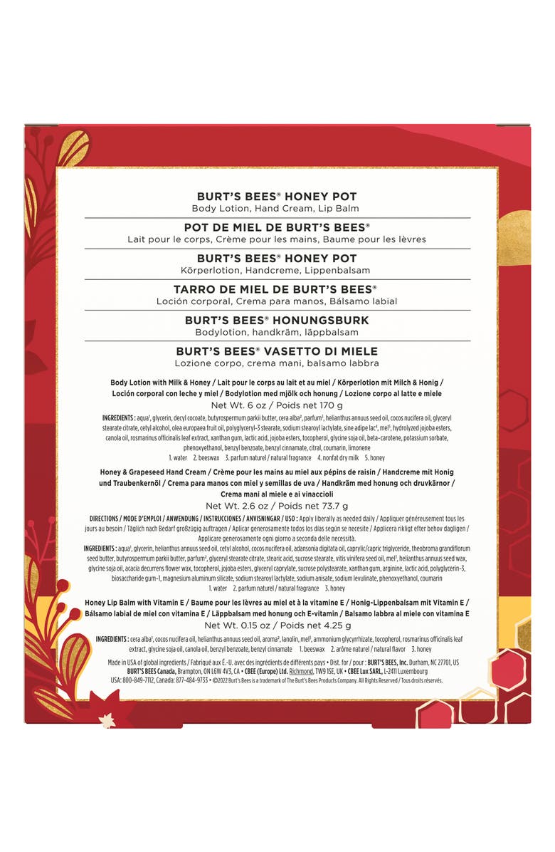 Burt's Bees Honey Pot 3-Piece Set, Alternate, color, Multi