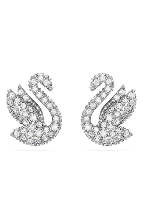 Swan Crystal Stud Earrings