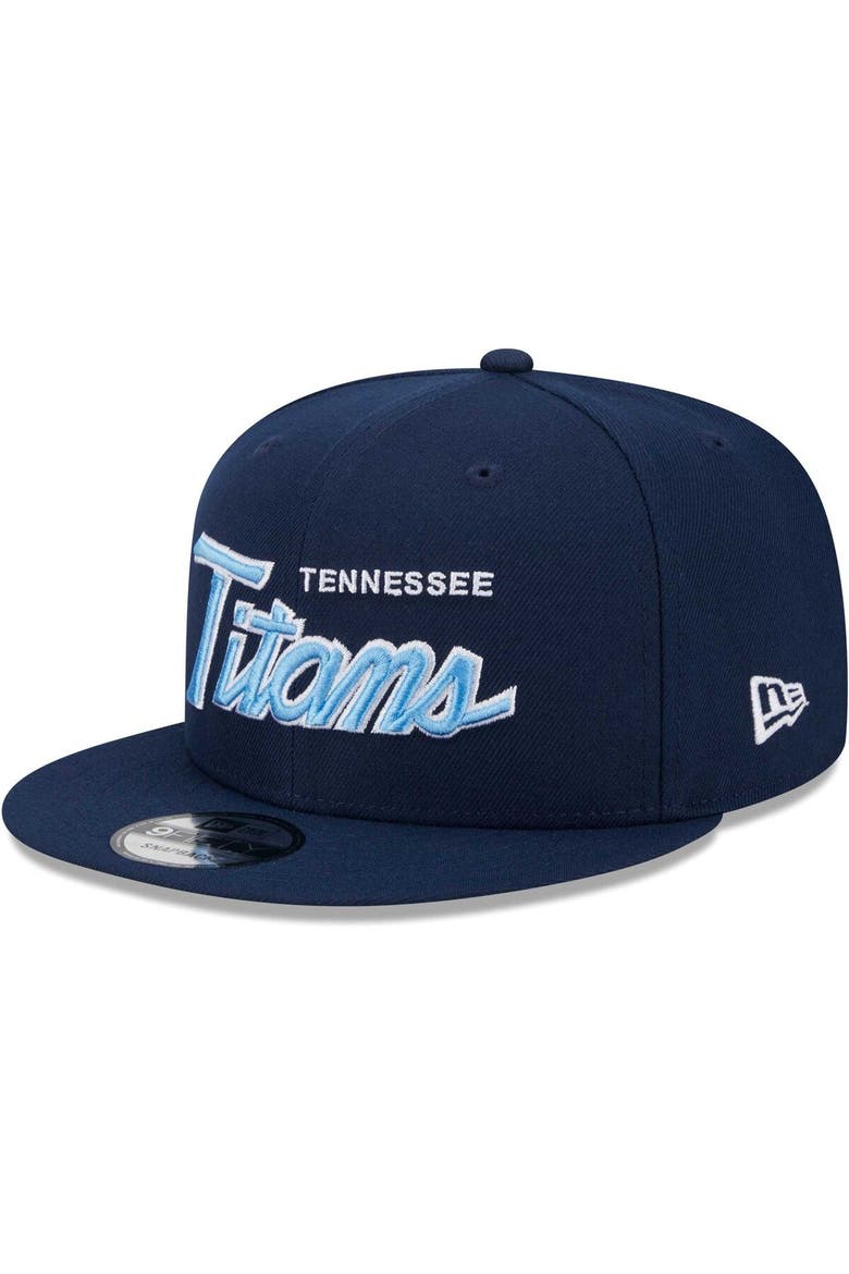 Men's New Era Navy Tennessee Titans Main Script 9FIFTY Snapback Hat, Alternate, color, Navy