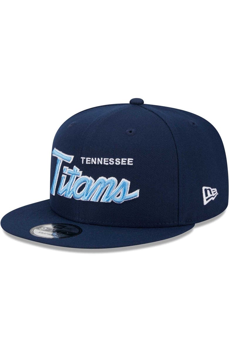 New Era Men's New Era Navy Tennessee Titans Main Script 9FIFTY Snapback Hat, Alternate, color, Navy