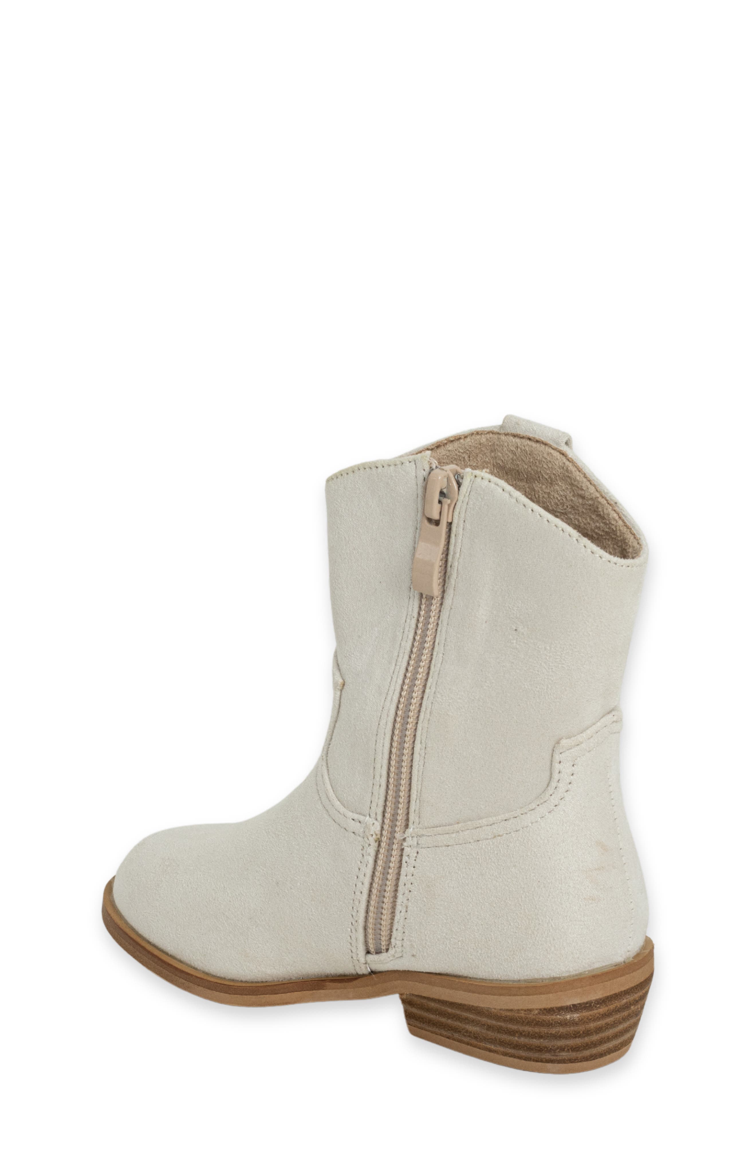 Kids' Zimba Mini Faux Leather Western Boot, Alternate, color, LIGHT GREY SUEDE