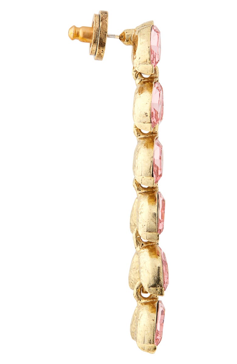Oscar de la Renta Crystal Leaf Linear Drop Earrings, Alternate, color, 