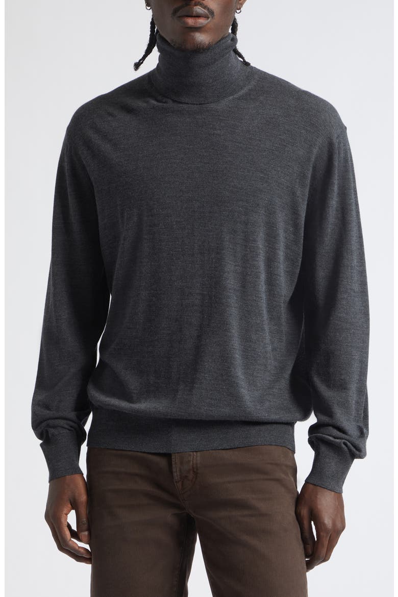 Ultrafine Merino Wool Turtleneck Sweater, Main, color, TCQ CHARCOAL