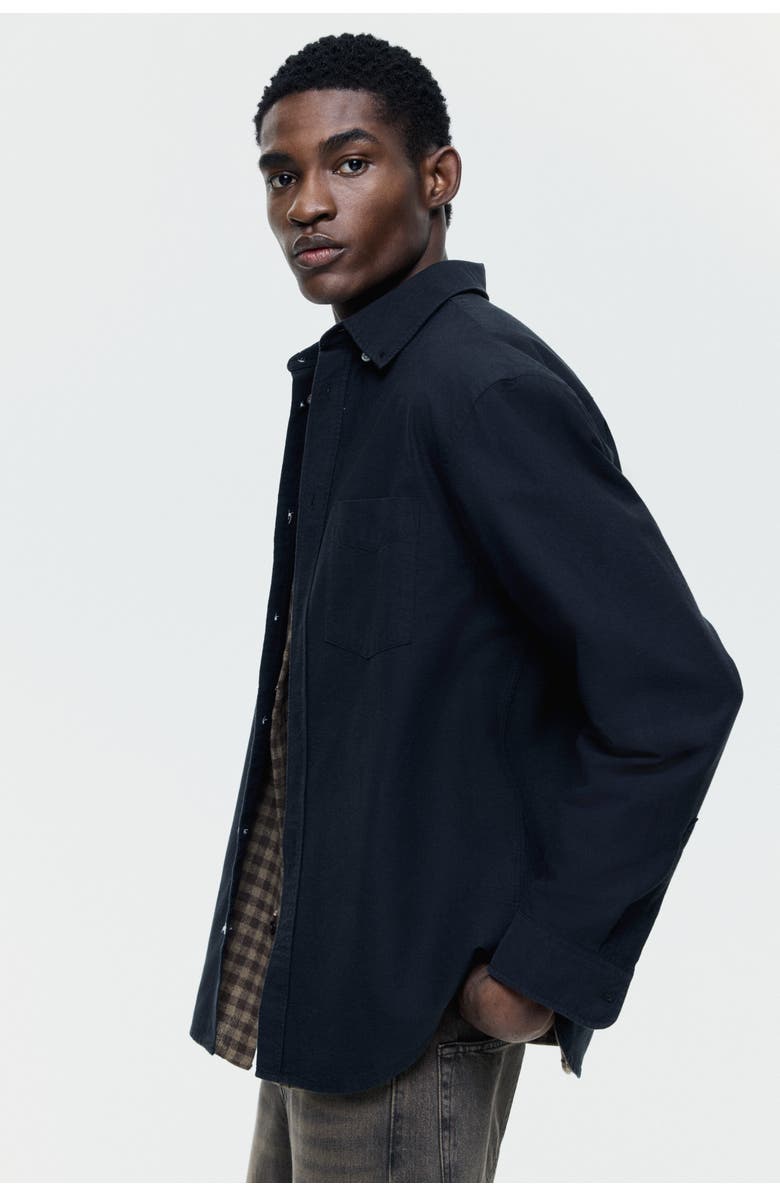 H&M Regular fit oxford shirt, Alternate, color, Black