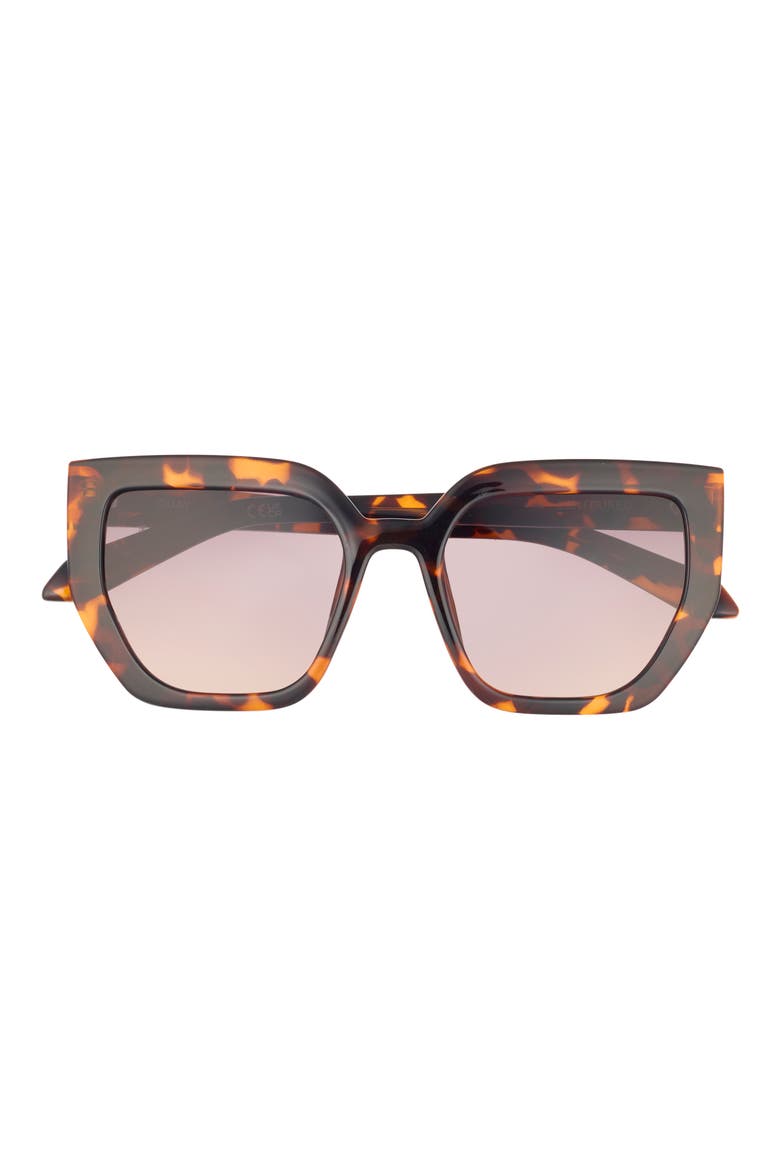 Contoured Oversize Square Sunglasses, Main, color, TORT/ BROWN