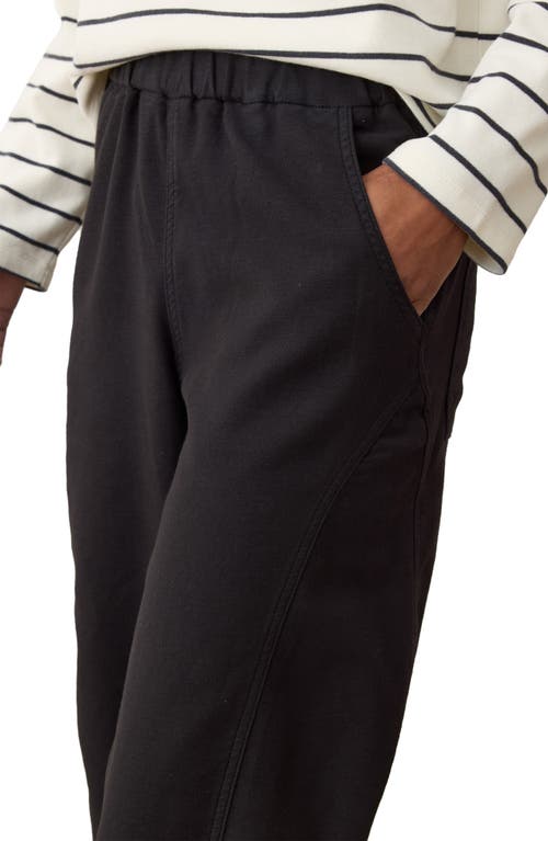 Marine Layer Jessie Pull-on Barrel Leg Twill Pants In Black