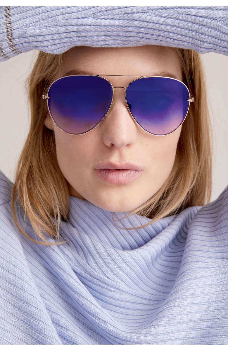 rag & bone 63mm Aviator Sunglasses, Main, color,