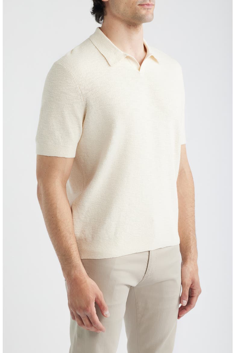 Santa Cruz Johnny Collar Slub Cotton Blend Polo, Alternate, color, IVORY CREAM