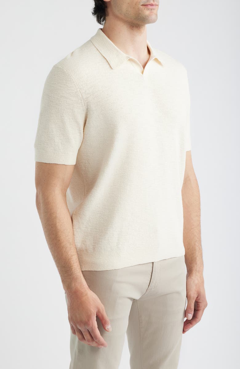 Tommy Bahama Santa Cruz Johnny Collar Slub Cotton Blend Polo, Alternate, color, Ivory Cream