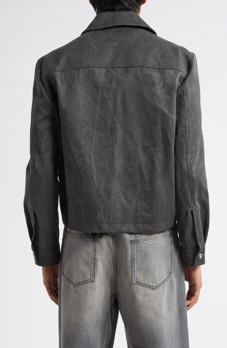 Séfr Tazio Washed Cotton Twill Jacket, Alternate, color, Marble Charcoal Twill