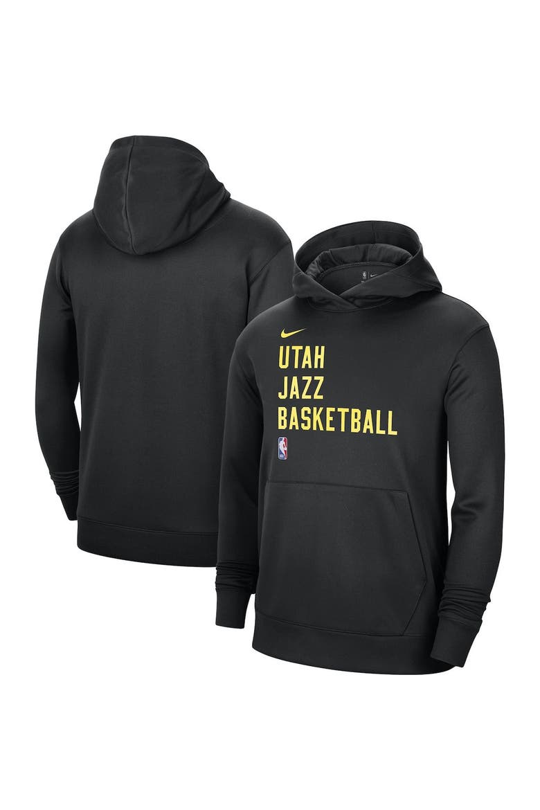 Unisex Nike Black Utah Jazz 2023/24 Performance Spotlight On-Court Practice Pullover Hoodie, Main, color, Black