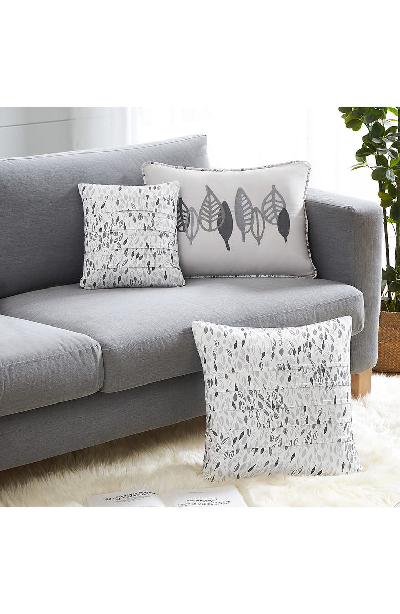 SOUTHSHORE FINE LINENS Botanical Leaves Quilt 6-Piece Set, Alternate, color, Grey