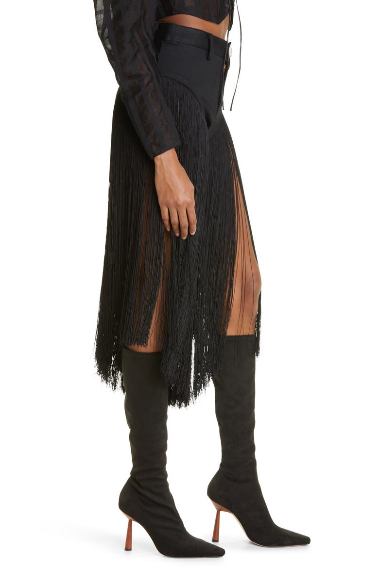 x ZACHARIAH Fringe Jeans, Alternate, color, BLACK